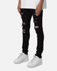 MNML X555 Crystal Skinny Denim Jeans Black/Pink