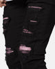 MNML X555 Crystal Skinny Denim Jeans Black/Pink