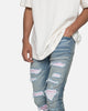 MNML X555 Crystal Skinny Denim Jeans Blue/Pink