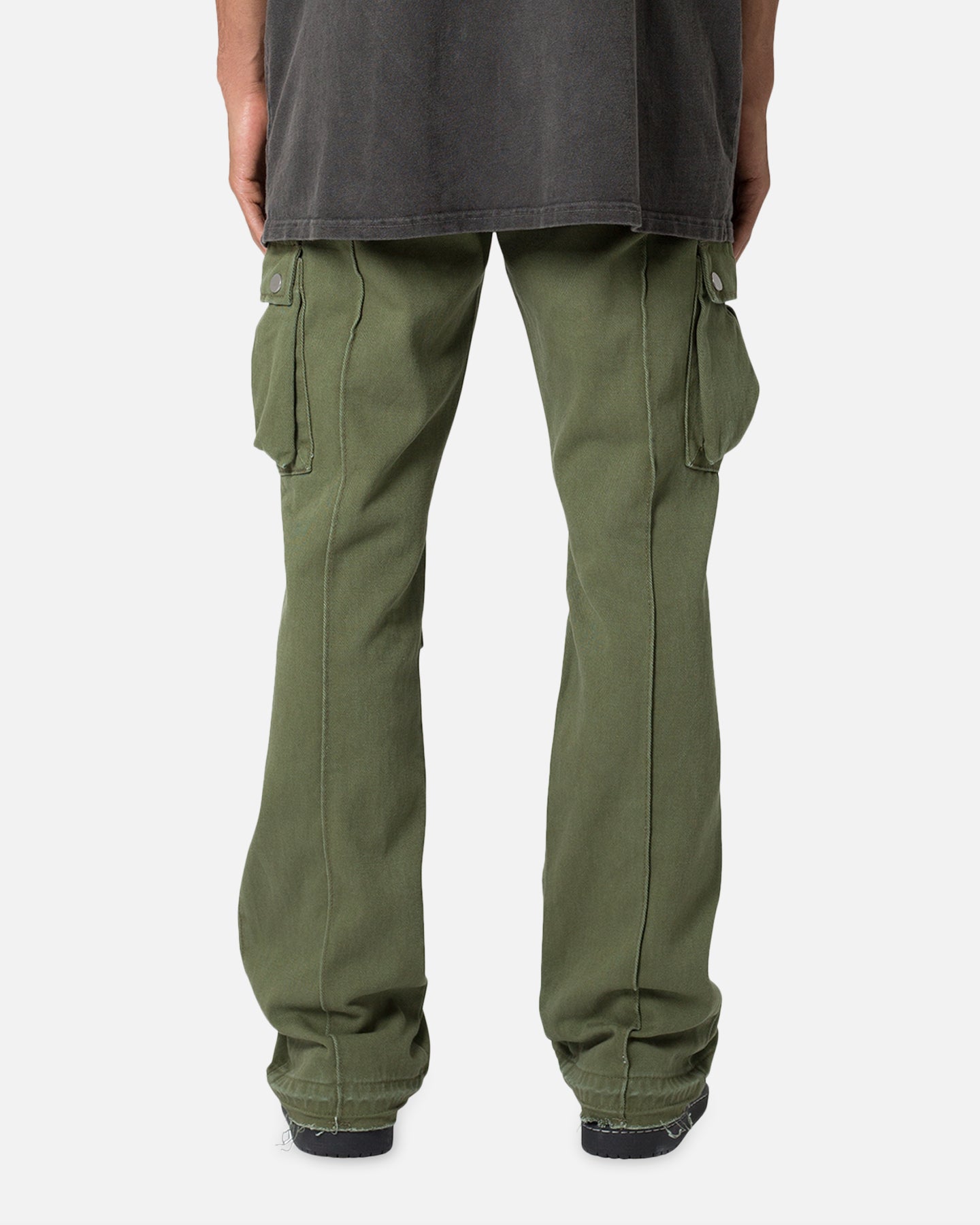 MNML Front Zip Flare Cargo Pants Olive | Culture Kings