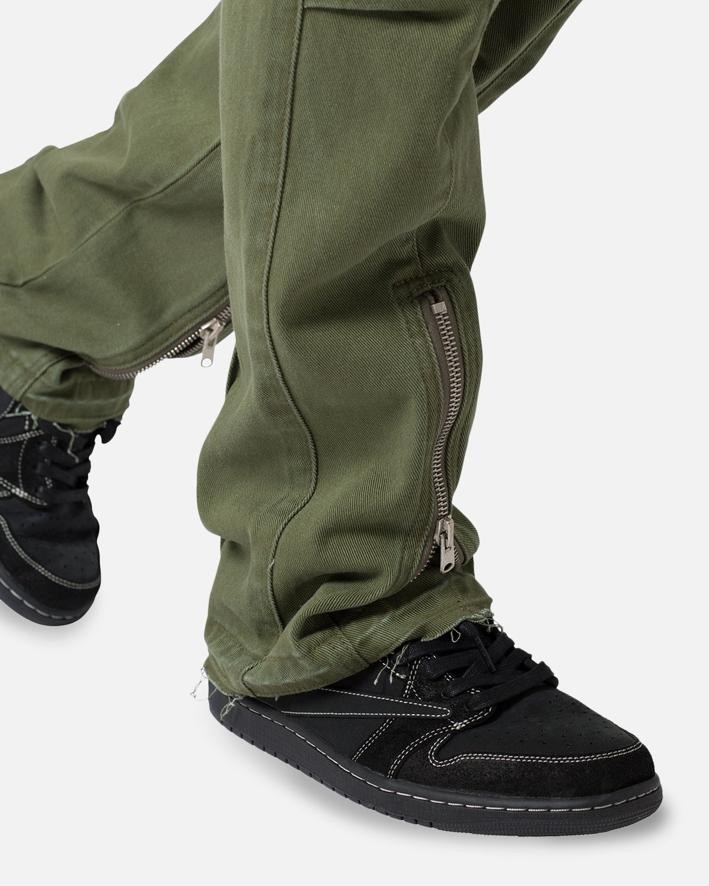 パンツ 00s archive bajra Cargo Flare Pants MNML Front Zip Flare Cargo Pants Olive | Culture Kings