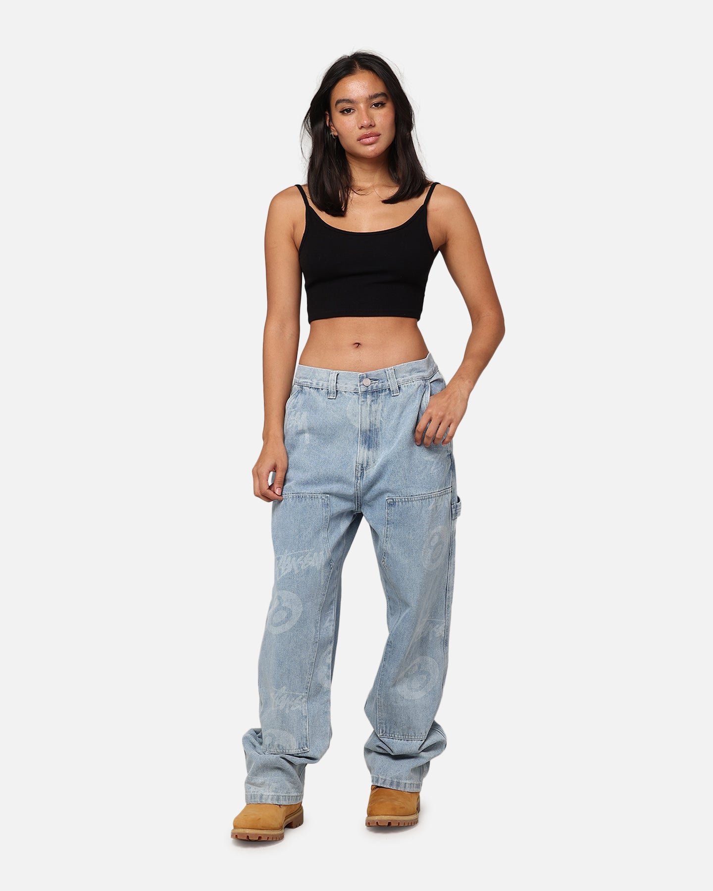 Stüssy Stock 8 Ball Carpenter Jeans Light Denim | Culture Kings