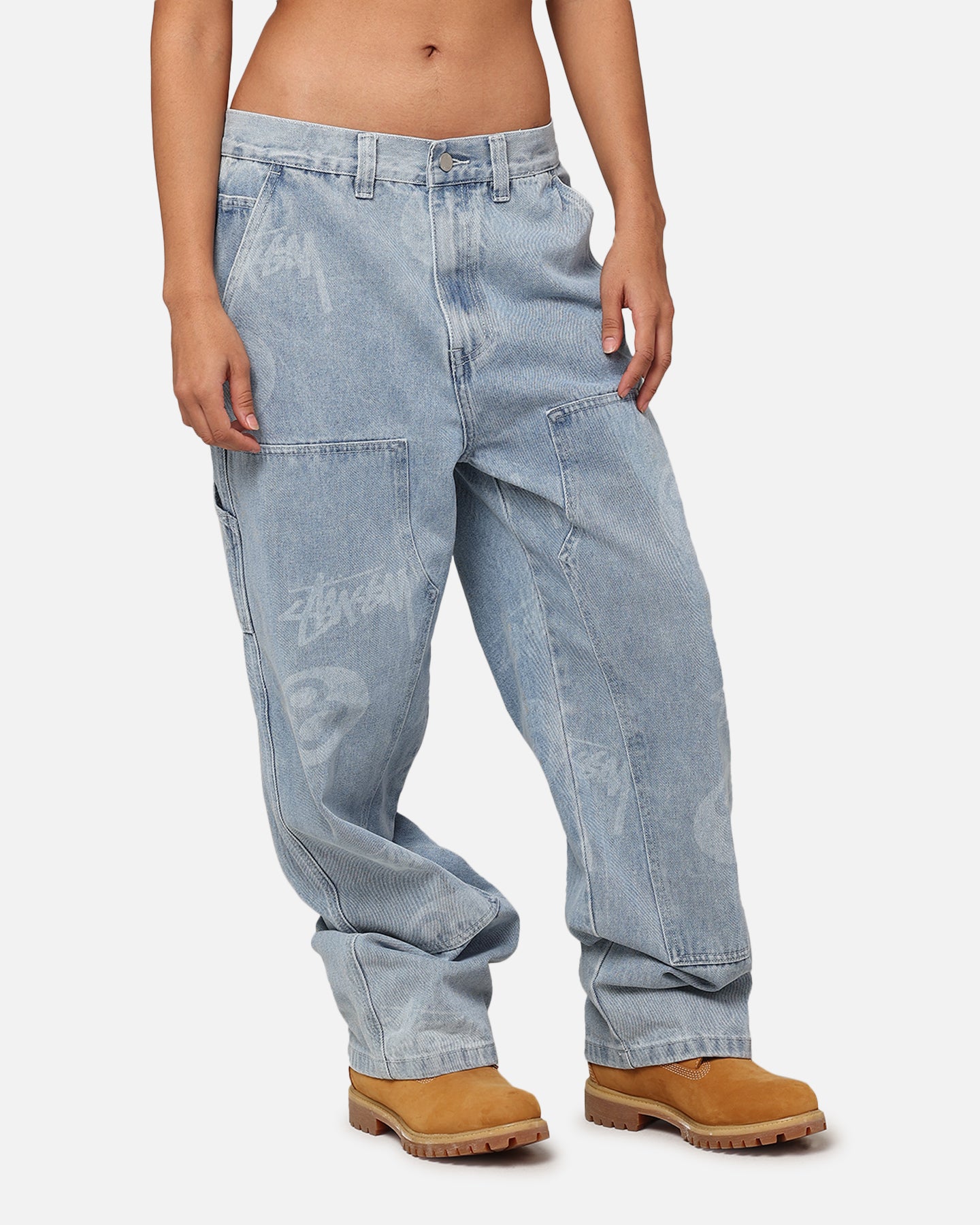 Stüssy Stock 8 Ball Carpenter Jeans Light Denim | Culture Kings