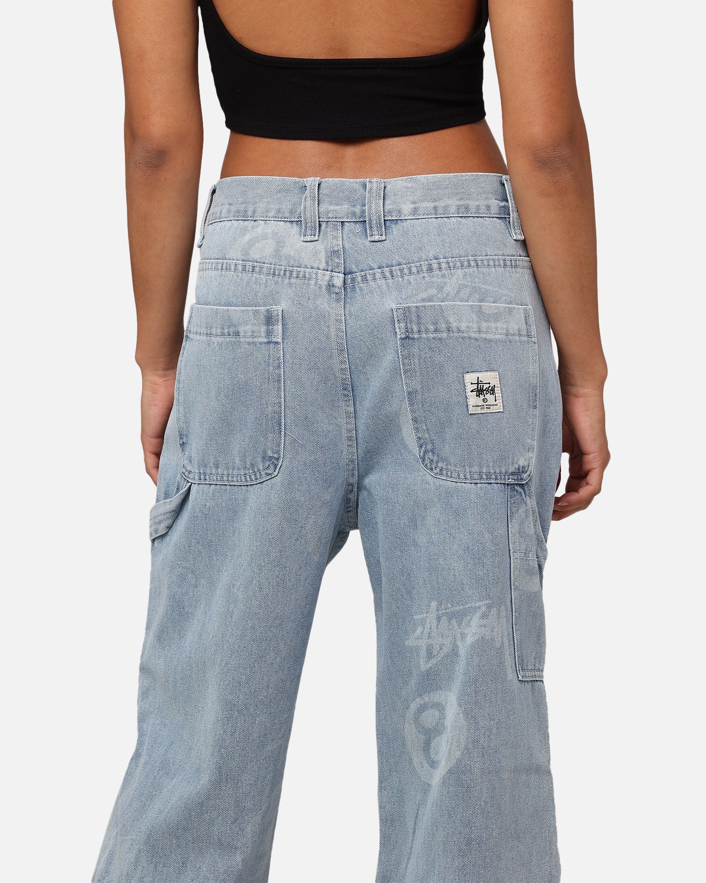 Stüssy Stock 8 Ball Carpenter Jeans Light Denim | Culture Kings