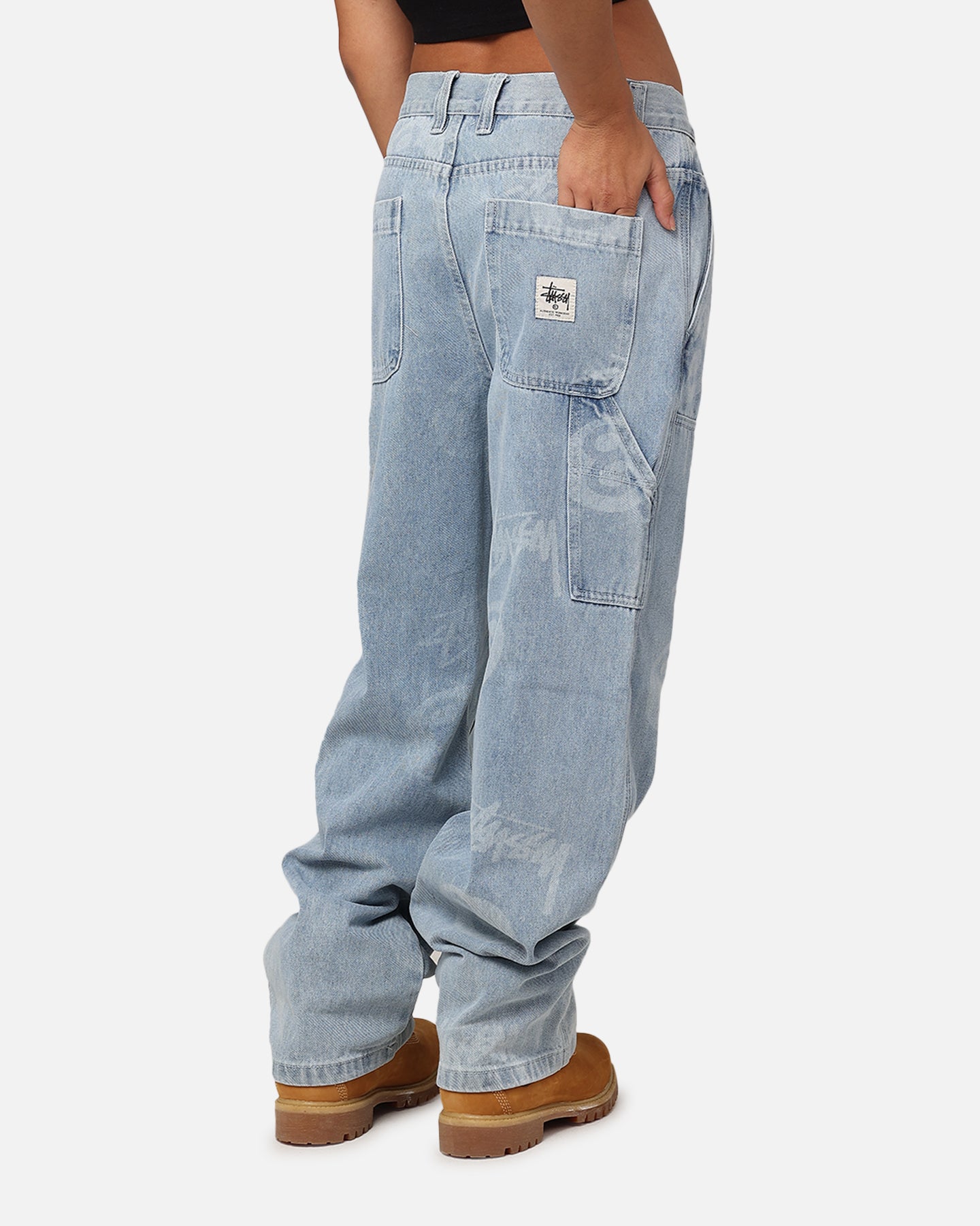 Stüssy Stock 8 Ball Carpenter Jeans Light Denim | Culture Kings