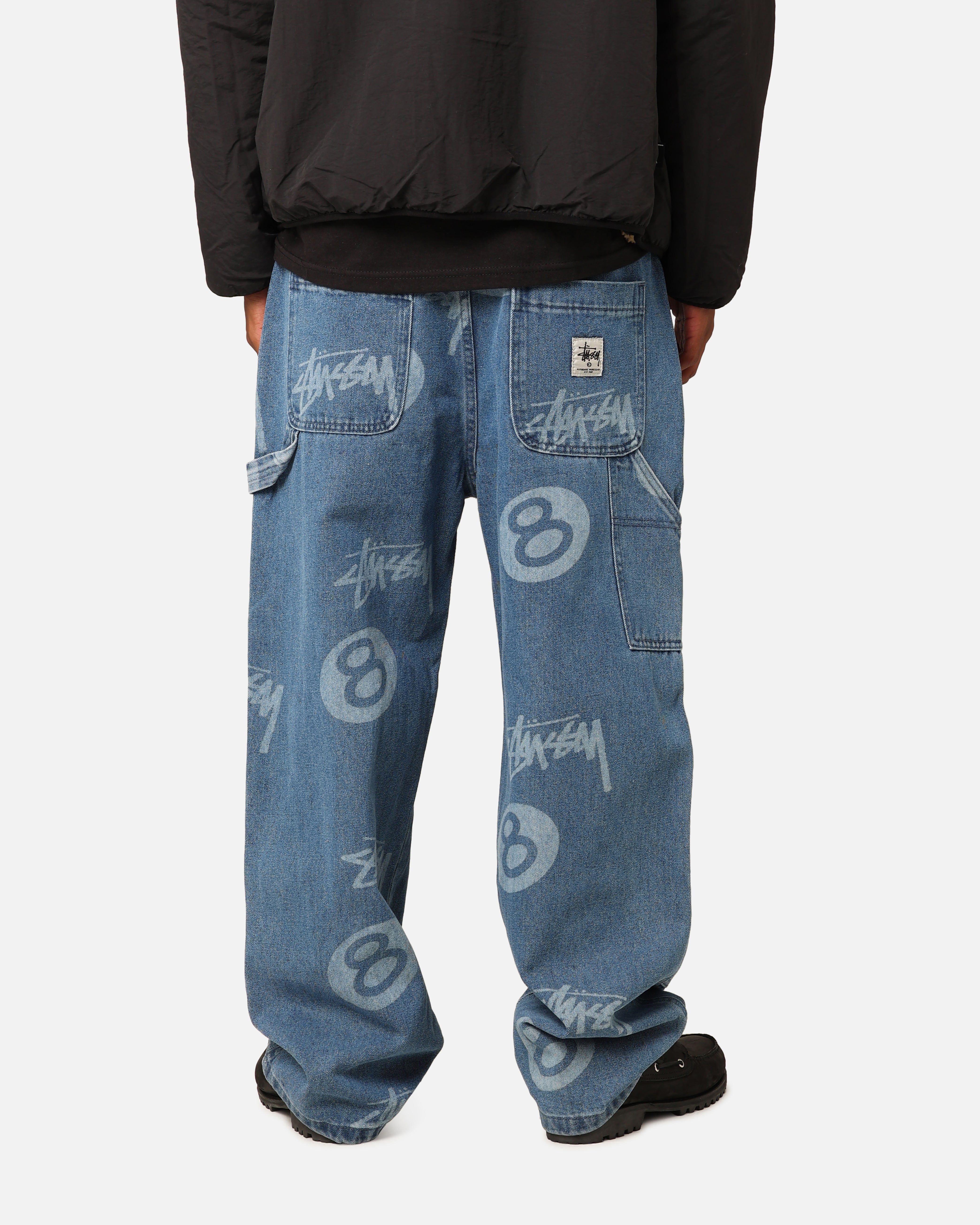 パンツ Stussy 8 Ball Carpenter Double Knee Jean Stüssy Stock 8 Ball Carpenter Jeans Mid Blue Denim | Culture