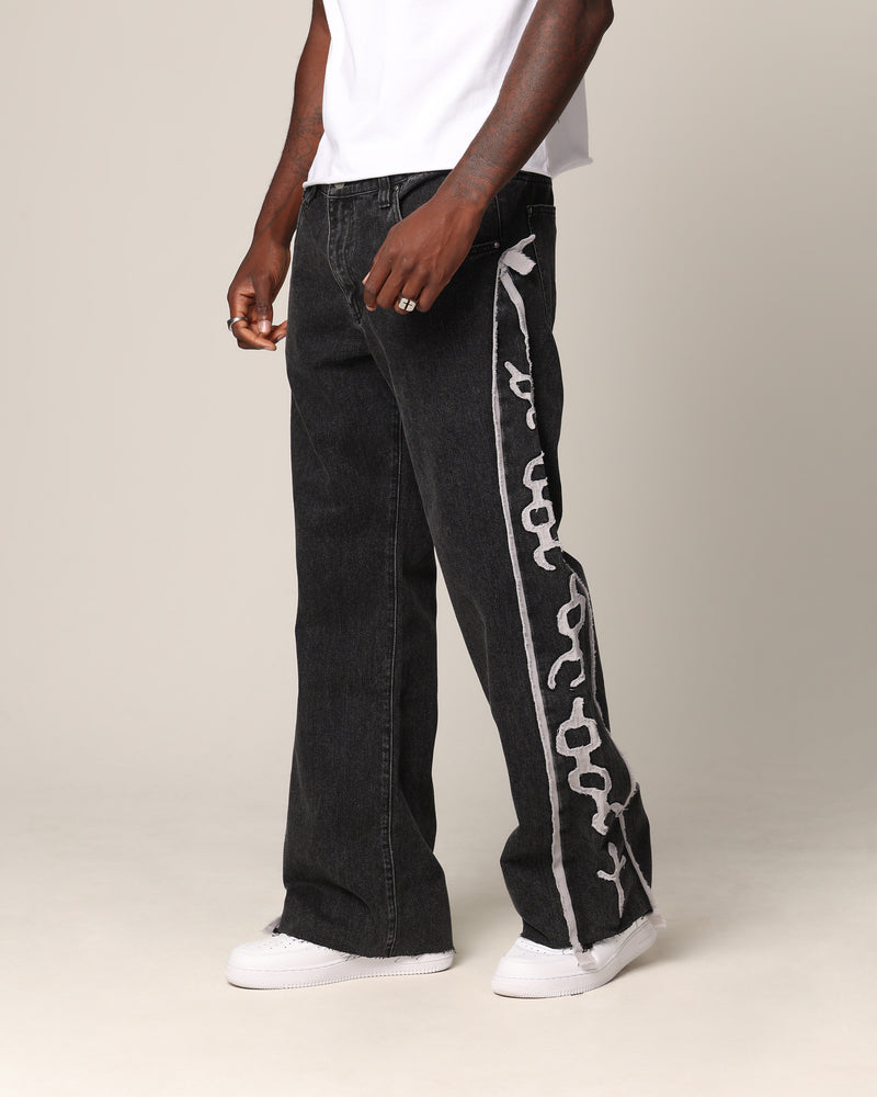 Saint Morta Holy Ghost Flared Jeans Black Wash