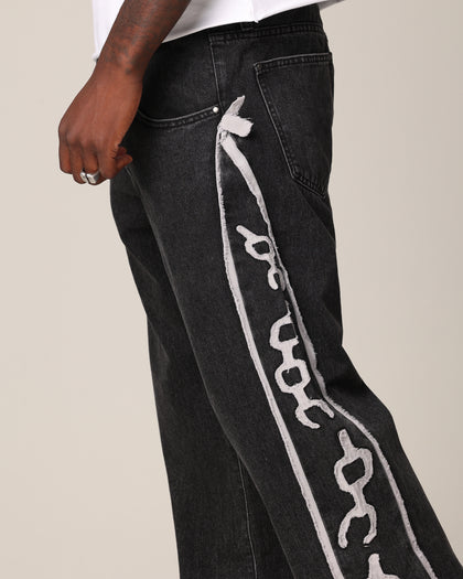 Saint Morta Holy Ghost Flared Jeans Black Wash