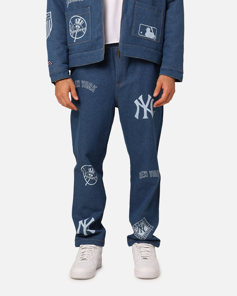 Majestic Athletic New York Yankees Etched Denim Jeans Washed Blue Denim