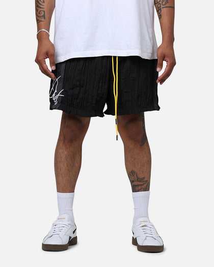 Diet Starts Monday Crinkled Nylon Shorts Black/Grey