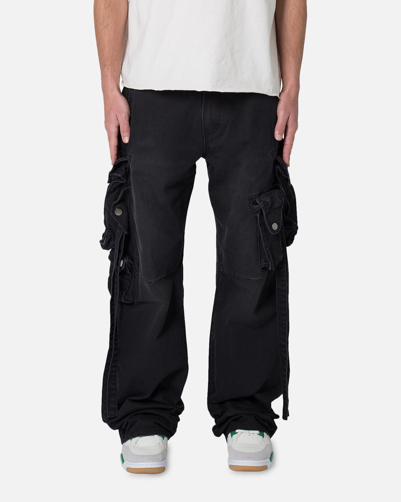 MNML Strapped Multi Cargo Pants Washed Black