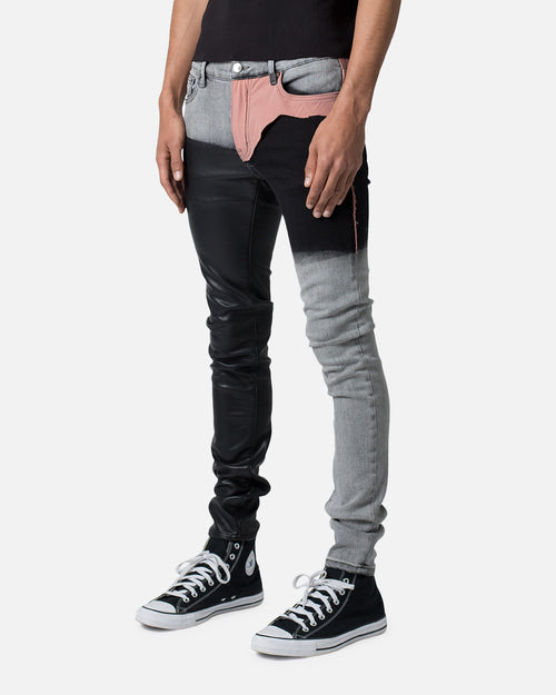 MNML X596 Patched Skinny Denim Jeans Multi