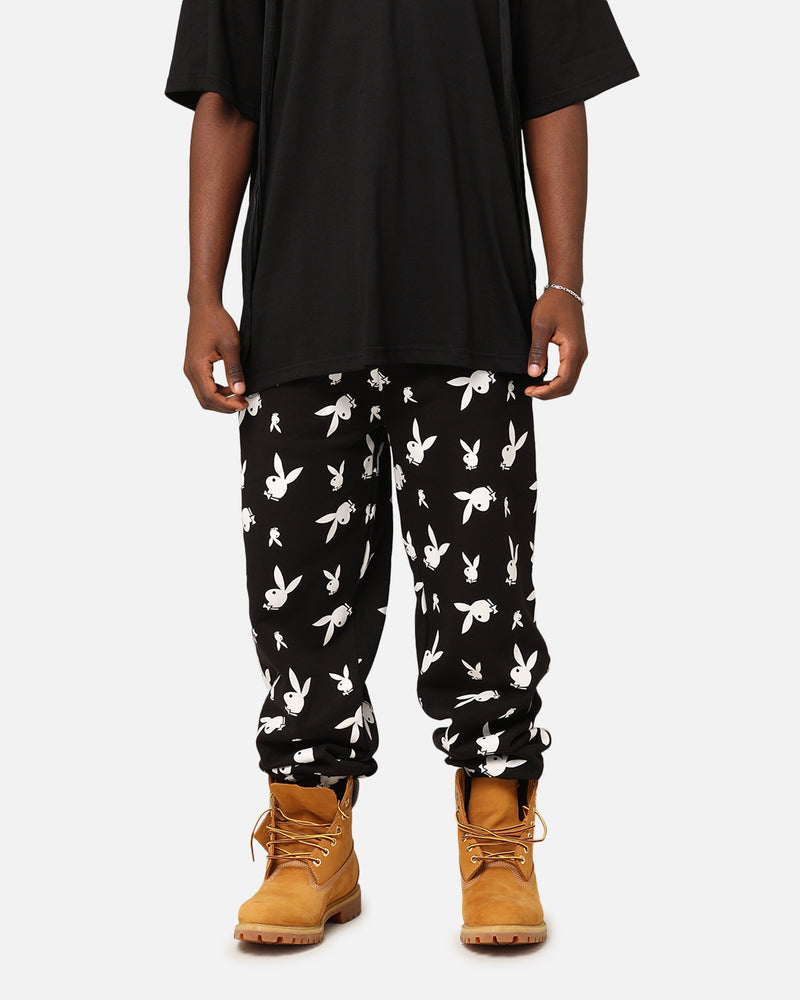 Playboy Gold All Over Bunny Track Pants Black