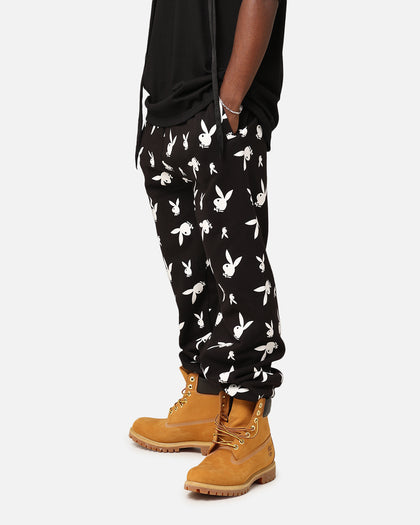 Playboy Gold All Over Bunny Track Pants Black
