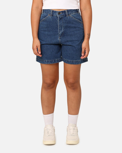 Dickies Women's 1997 A Line Denim Carpenter Shorts Stone Washed Indigo