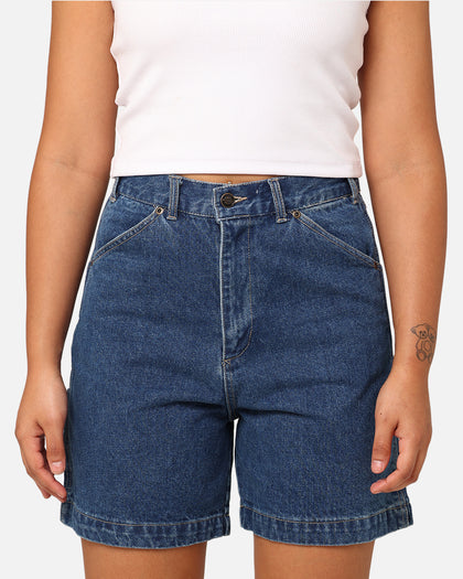 Dickies Women's 1997 A Line Denim Carpenter Shorts Stone Washed Indigo