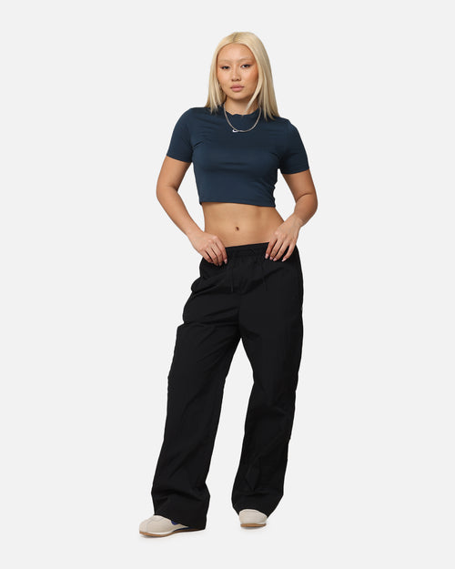 Nike Women's Sportswear High-Waisted Woven Open-Hem Pants Black/White