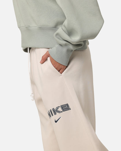 Nike Women's Sportswear Pheonix Fleece Wide Leg Logo Pants Light Orewood Brown