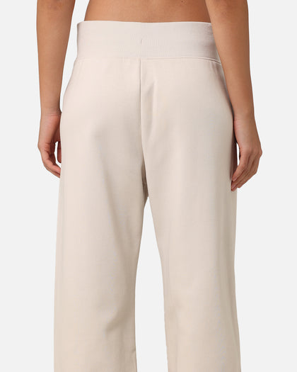 Nike Women's Sportswear Pheonix Fleece Wide Leg Logo Pants Light Orewood Brown