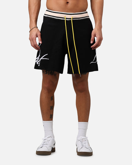 Diet Starts Monday Knitted Script Shorts Black