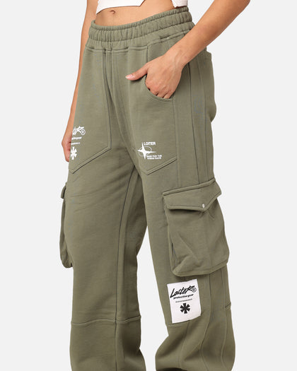 Loiter Utopia Cargo Sweat Pants Khaki Green