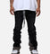 Lifted Anchors "Steffi" Knitted Stacked Flare Jeans Black/Oak