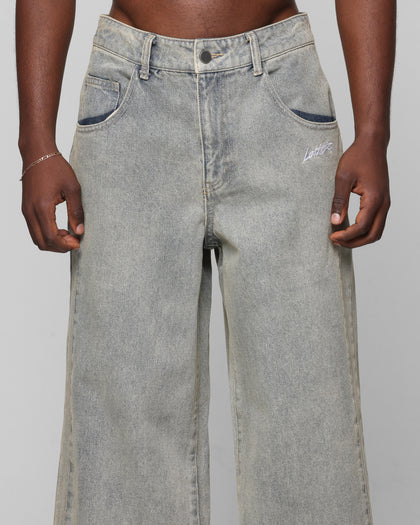 Loiter Star Walker Wide Leg Jean Washed Blue