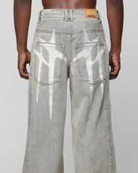 Loiter Star Walker Wide Leg Jean Washed Blue