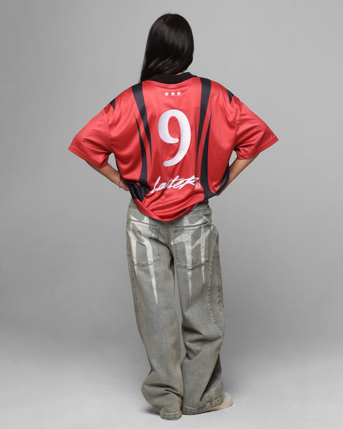 Loiter Star Walker Wide Leg Jean Washed Blue