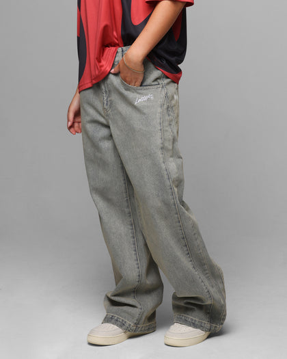 Loiter Star Walker Wide Leg Jean Washed Blue
