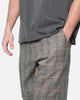 MNML Pleated Plaid Trousers Light Brown/Cream