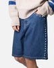 MNML Studded Denim Shorts Blue