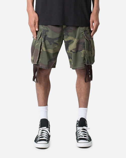 MNML Tassle Cargos Denim Shorts Camo