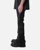 MNML D519 Leather Zipper Flare Pants Black