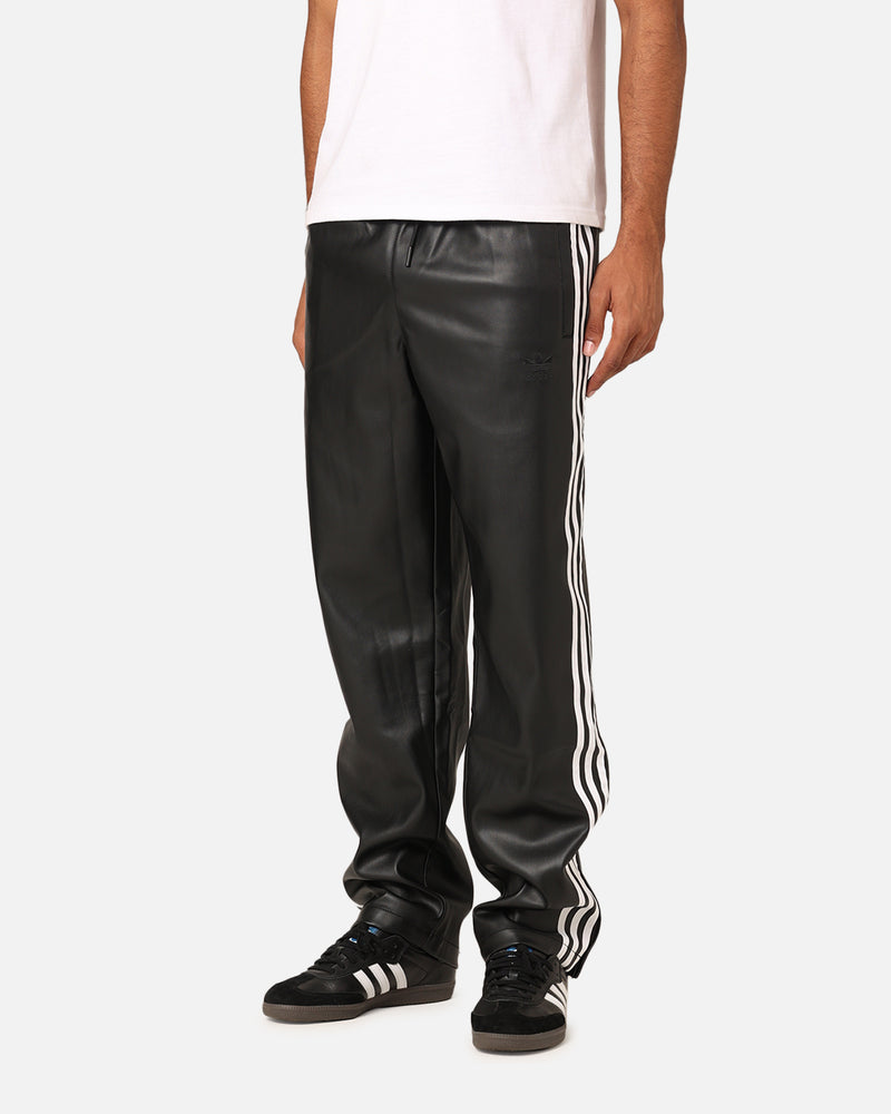 Adidas Faux Leather Adicolour 3-Stripes Firebird Track Suit Pants Black