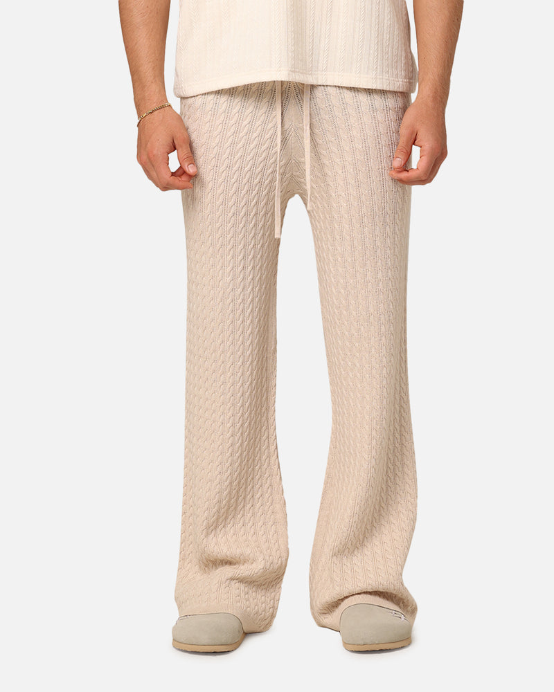 XXIII Slouch Wide Leg Knit Pants Cream