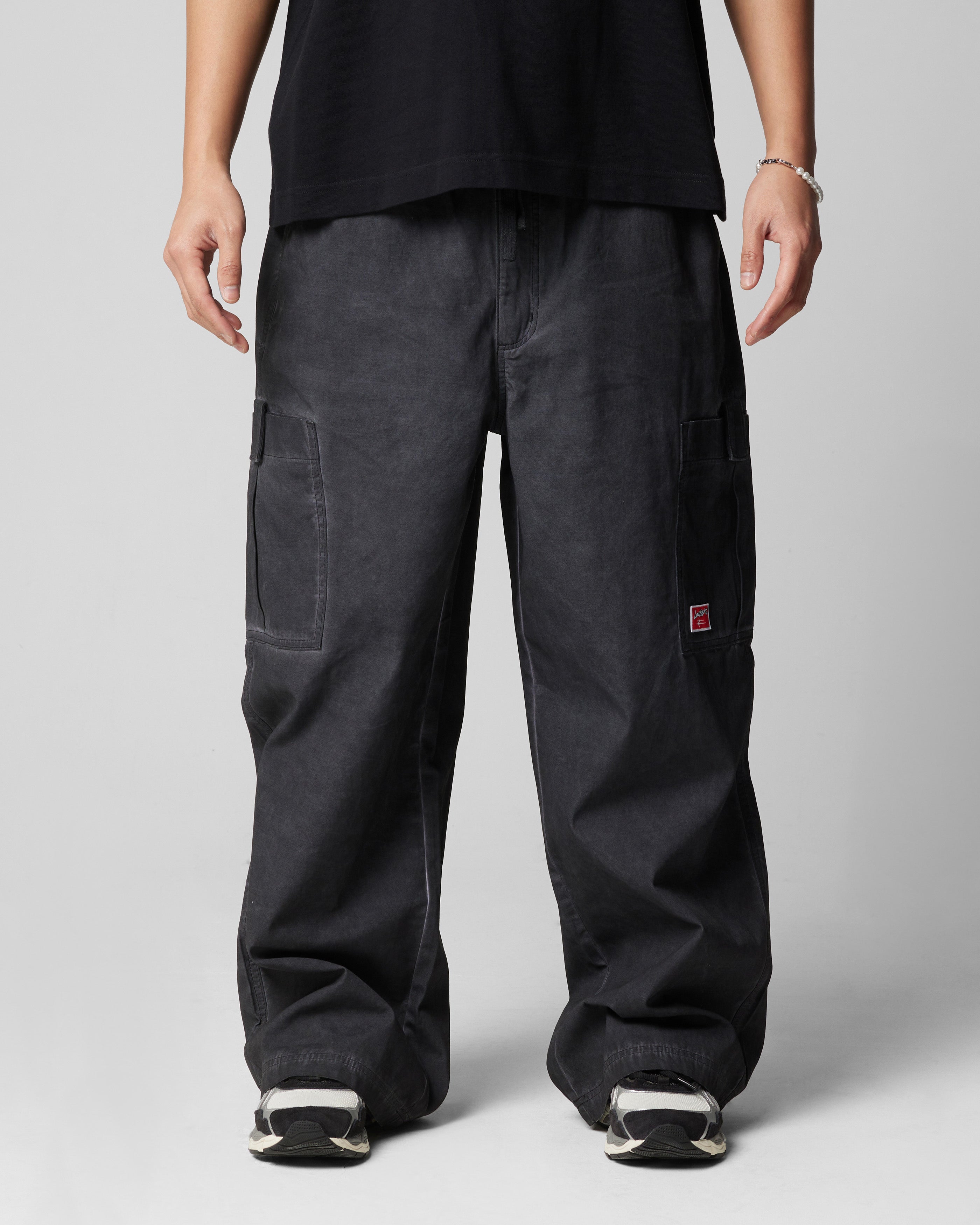 Loiter Kraven Parachute Pants Washed Black | Culture Kings