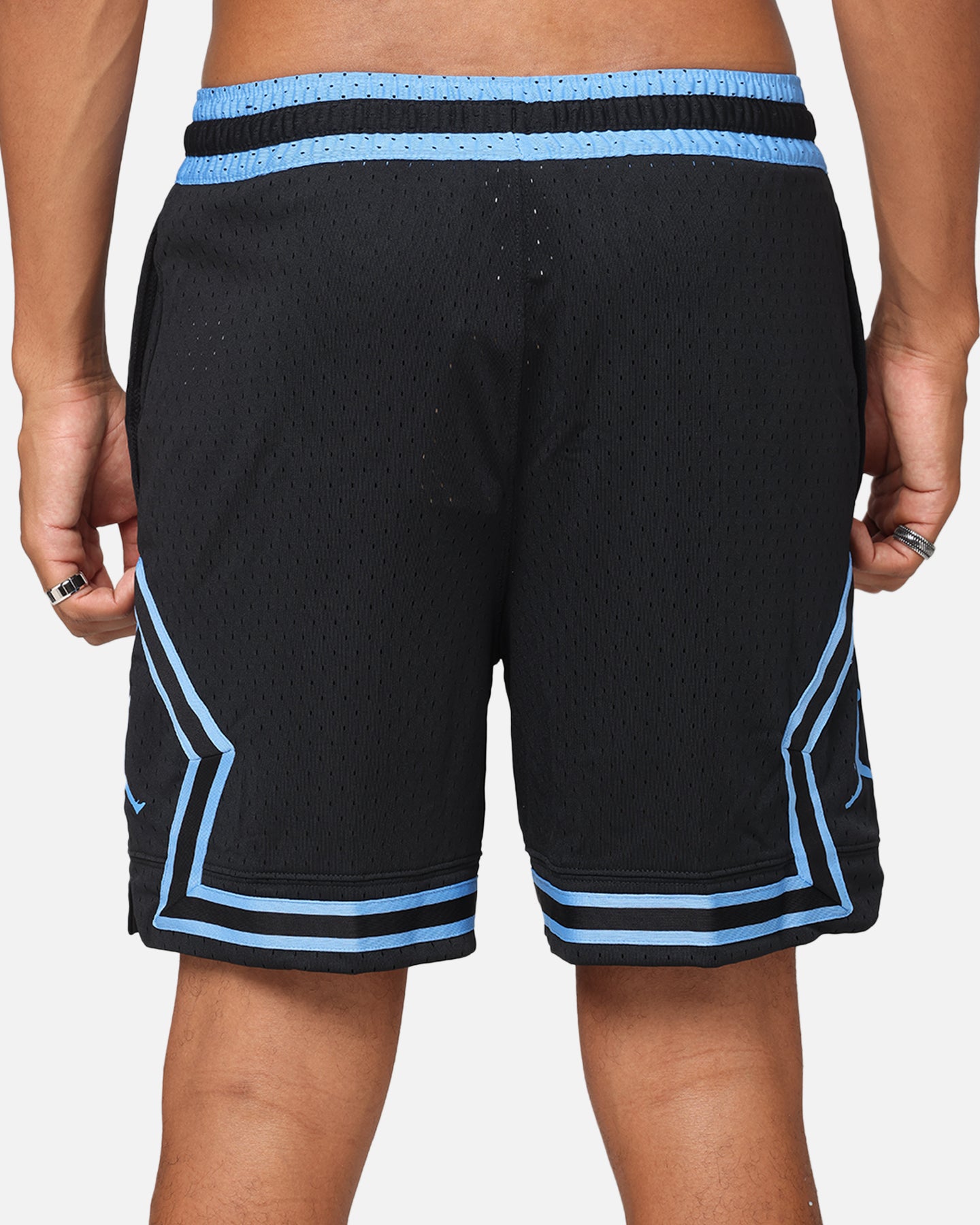 black and blue jordan shorts