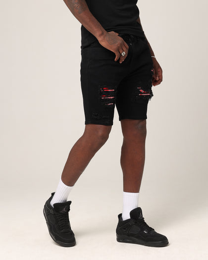 Saint Morta Paisley Summum Shorts Black/Red