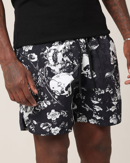 Saint Morta Undying Beach Shorts Black/White