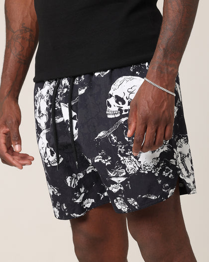 Saint Morta Undying Beach Shorts Black/White