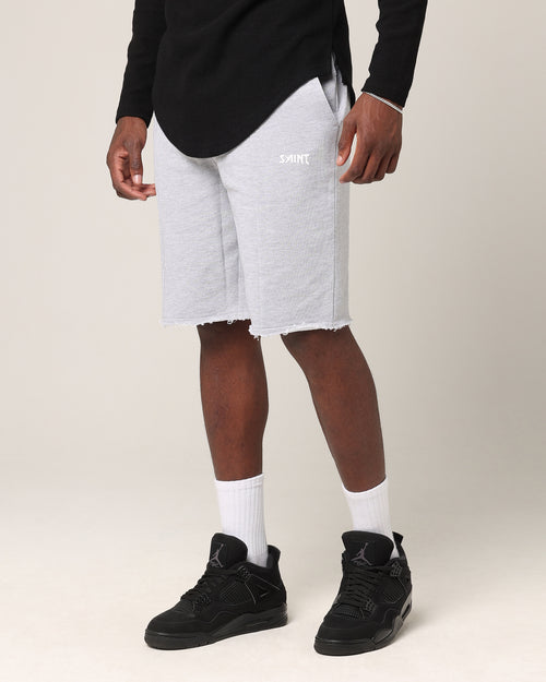 Saint Morta Baggy 90's Sweat Shorts Light Grey Marl