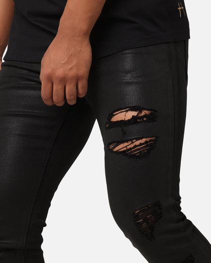 Saint Morta Wax Destroy Dynasty Jeans Black