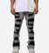 MNML B668 Rock Distress Flare Denim Jeans Light Grey