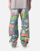 MNML Ultra Baggy Bandana Patch Denim Jeans Blue/Multi