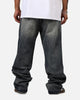 MNML Ultra Baggy Shadow Patch Denim Jeans Light Blue Wash