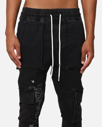 The Anti Order Blueprint Denim Joggers Vintage Black