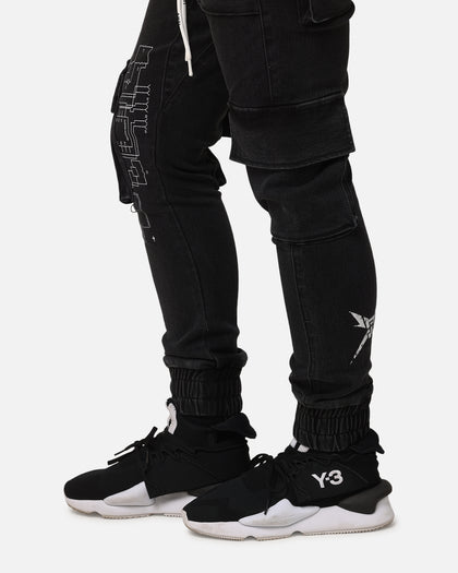 The Anti Order Blueprint Denim Joggers Vintage Black