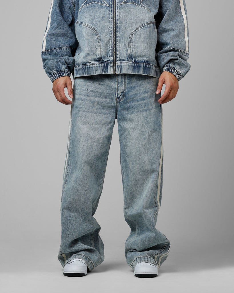 Loiter Track Star Denim Jeans Blue Wash | Culture Kings
