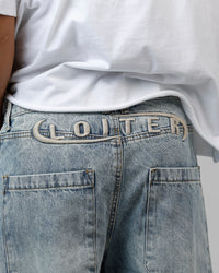 Loiter Track Star Denim Jeans Blue Wash